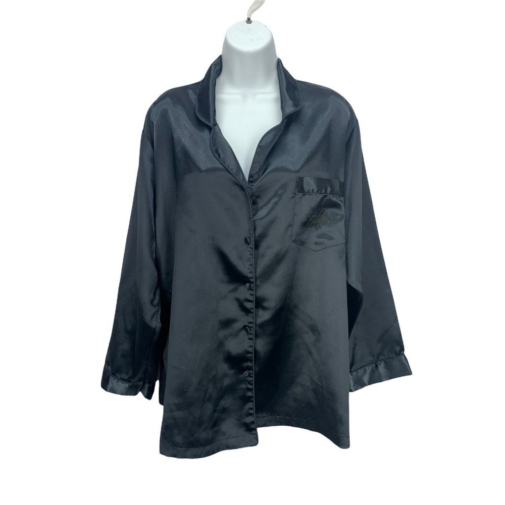 Aria Black‎ Size Large 16/18 Button Up Pajama Top